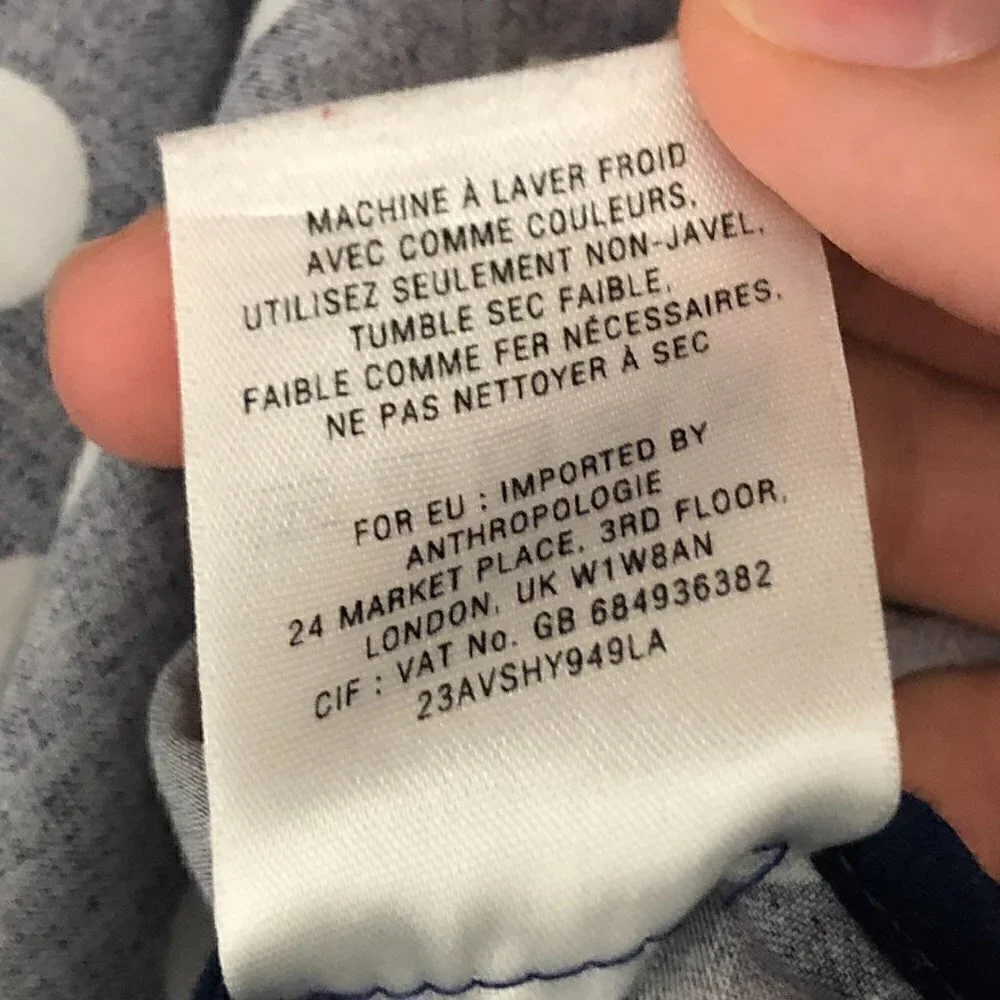 Anthropologie Vanessa Virginia Blue & White Polka Dot Midi Dress Women's size 6 - Picture 9 of 9